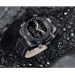 Men’s leather strap sport military multi-functional dual digital display water resistant watch with alarm and backlight